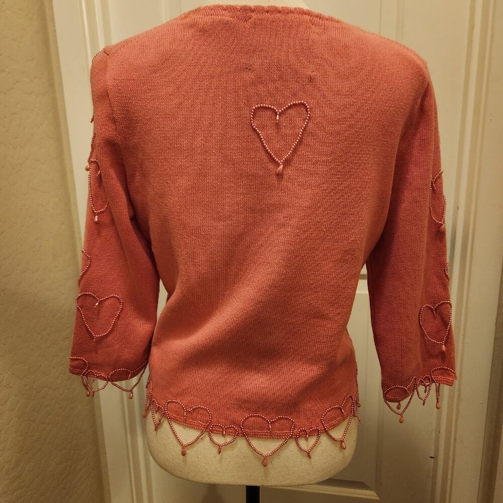 Designer Valentine Sweater- Michael Simon -Pink Hearts - Picture 2 of 9
